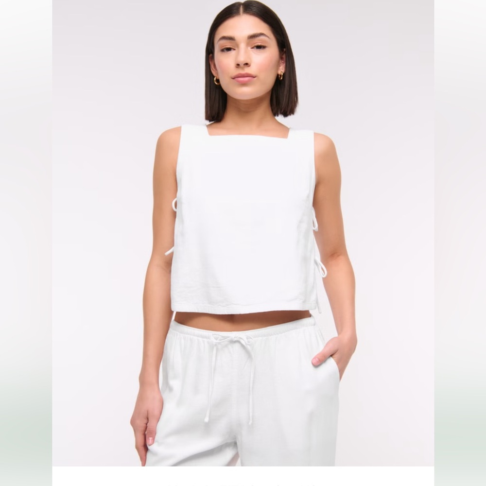 Abercrombie Apron Linen-Blend Set Top size Medium